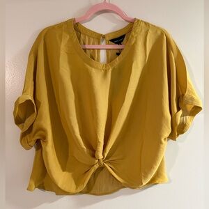 Yellow Women's Knot Front Top